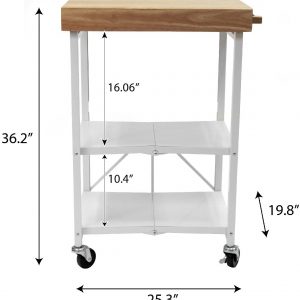 folding kitchen cart with wheels